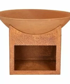 BAUHAUS Buschbeck Feuerschale Mumbai 56 Cm, Ausstattung: Holzablagefach