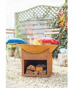 BAUHAUS Buschbeck Feuerschale Mumbai 56 Cm, Ausstattung: Holzablagefach -Weber Grills Verkäufe 2022 12 1508