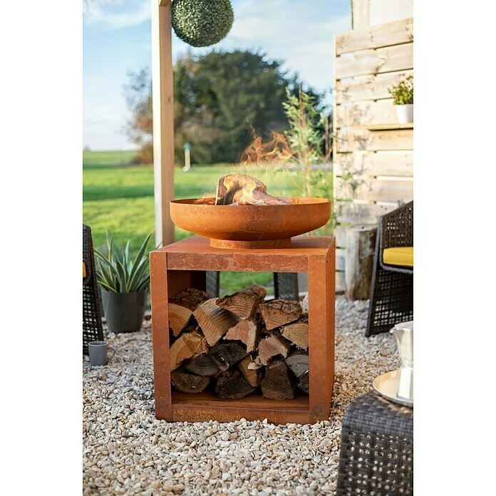 BAUHAUS Buschbeck Feuerschale Montana 80 X 80 X 80 Cm, Stahl 6 BAUHAUS Buschbeck Feuerschale Montana 80 X 80 X 80 Cm, Stahl – Bild 4