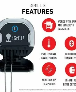 BAUHAUS Weber Grill-Thermometer IGrill 3 Messbereich: -30 - 300, Bluetooth, 2 Messfühler -Weber Grills Verkäufe 2022 12 168