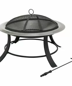 BAUHAUS Tepro Feuerschale Silver City Ø X H: 74 X 50 Cm, Edelstahl, Silber