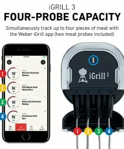 BAUHAUS Weber Grill-Thermometer IGrill 3 Messbereich: -30 - 300, Bluetooth, 2 Messfühler -Weber Grills Verkäufe 2022 12 170