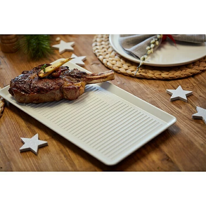 BAUHAUS Weber Serviertablett Porzellan L X B: 40,3 X 22,1 Cm, Porzellan, Weiß 4 BAUHAUS Weber Serviertablett Porzellan L X B: 40,3 X 22,1 Cm, Porzellan, Weiß – Bild 2