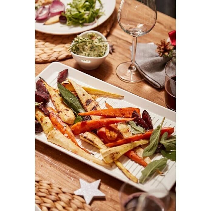 BAUHAUS Weber Serviertablett Porzellan L X B: 40,3 X 22,1 Cm, Porzellan, Weiß 5 BAUHAUS Weber Serviertablett Porzellan L X B: 40,3 X 22,1 Cm, Porzellan, Weiß – Bild 3