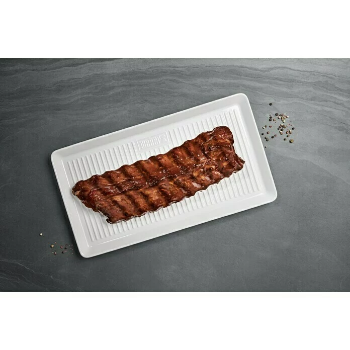 BAUHAUS Weber Serviertablett Porzellan L X B: 40,3 X 22,1 Cm, Porzellan, Weiß 6 BAUHAUS Weber Serviertablett Porzellan L X B: 40,3 X 22,1 Cm, Porzellan, Weiß – Bild 4