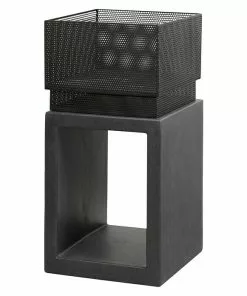 BAUHAUS Elite Feuerkorb Grau/Schwarz, L X B X H: 44 X 44 X 85,5 Cm