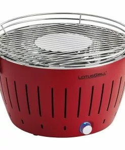 BAUHAUS LotusGrill Raucharmer Holzkohlegrill Classic Feuerrot, Hauptgrillfläche: Ø 32 Cm