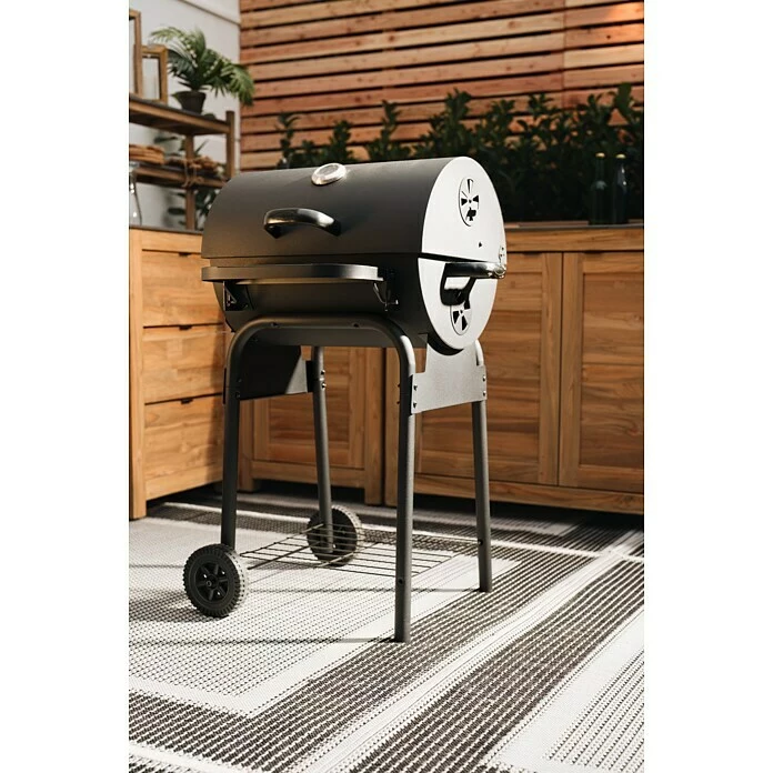 BAUHAUS Grillstar Holzkohlegrill Grilltonne L X B X H: 66 X 68 X 109 Cm, Schwarz, Hauptgrillfläche: 36,7 X 45 Cm 5 BAUHAUS Grillstar Holzkohlegrill Grilltonne L X B X H: 66 X 68 X 109 Cm, Schwarz, Hauptgrillfläche: 36,7 X 45 Cm – Bild 3
