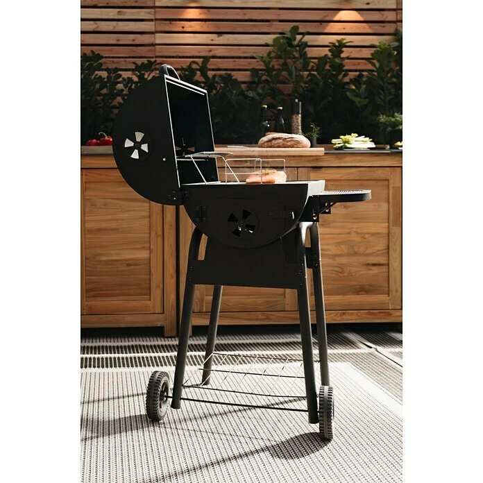 BAUHAUS Grillstar Holzkohlegrill Grilltonne L X B X H: 66 X 68 X 109 Cm, Schwarz, Hauptgrillfläche: 36,7 X 45 Cm 6 BAUHAUS Grillstar Holzkohlegrill Grilltonne L X B X H: 66 X 68 X 109 Cm, Schwarz, Hauptgrillfläche: 36,7 X 45 Cm – Bild 4