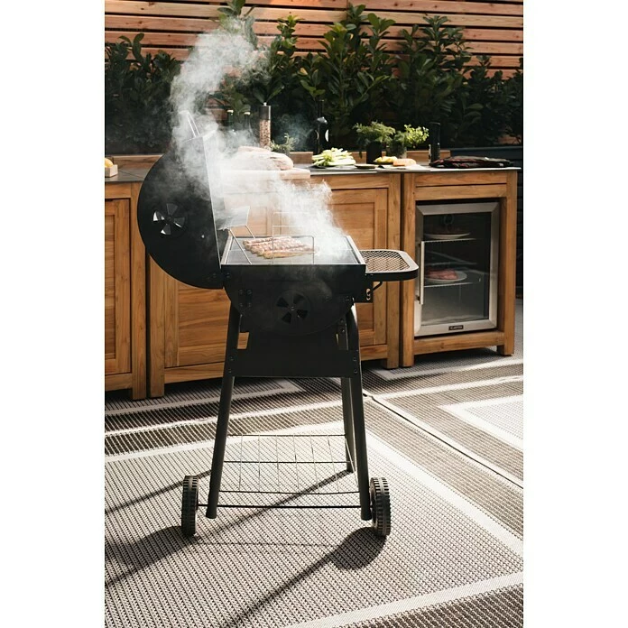 BAUHAUS Grillstar Holzkohlegrill Grilltonne L X B X H: 66 X 68 X 109 Cm, Schwarz, Hauptgrillfläche: 36,7 X 45 Cm 7 BAUHAUS Grillstar Holzkohlegrill Grilltonne L X B X H: 66 X 68 X 109 Cm, Schwarz, Hauptgrillfläche: 36,7 X 45 Cm – Bild 5