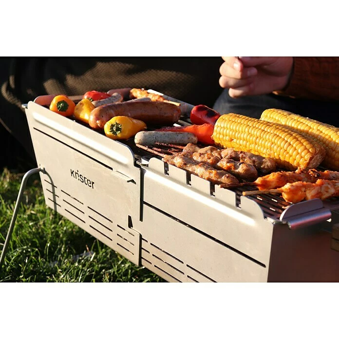BAUHAUS Knister Holzkohlegrill Premium Silbergrau, Hauptgrillfläche: 22 X 28 -52 Cm 5 BAUHAUS Knister Holzkohlegrill Premium Silbergrau, Hauptgrillfläche: 22 X 28 -52 Cm – Bild 3