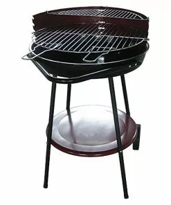 BAUHAUS Grillstar Rundgrill Arizona Schwarz/Silber, Hauptgrillfläche: Ø 48,5 Cm