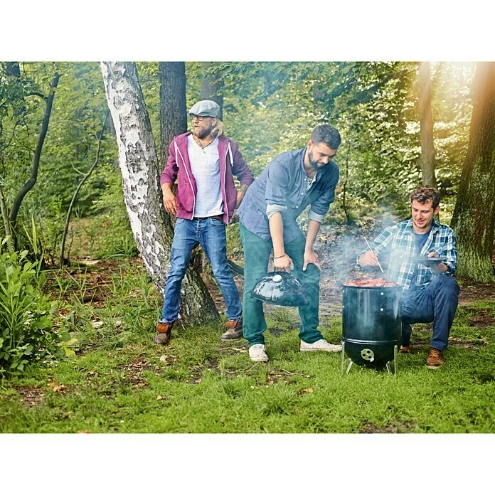 BAUHAUS Weber Räucherofen Smokey Mountain Cooker Schwarz, Hauptgrillfläche: 2 X Ø 47 Cm 4 BAUHAUS Weber Räucherofen Smokey Mountain Cooker Schwarz, Hauptgrillfläche: 2 X Ø 47 Cm – Bild 2