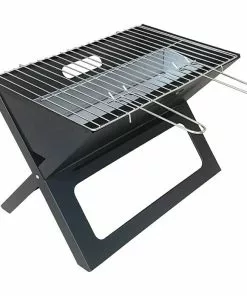 BAUHAUS Grillstar Holzkohlegrill Schwarz, Hauptgrillfläche: 44 X 29 Cm, Klappbar