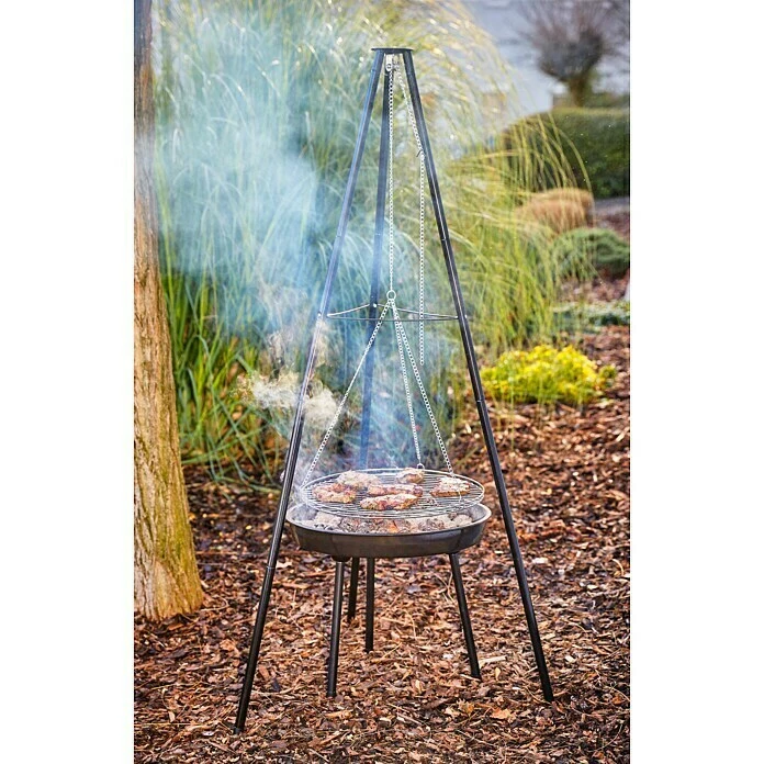 BAUHAUS Grillstar Schwenkgrill Louisiana Schwarz, Hauptgrillfläche: Ø 47 Cm 4 BAUHAUS Grillstar Schwenkgrill Louisiana Schwarz, Hauptgrillfläche: Ø 47 Cm – Bild 2