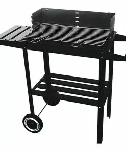 BAUHAUS Grillstar Holzkohlegrill Nevada Schwarz, Hauptgrillfläche: 52 X 28,5 Cm