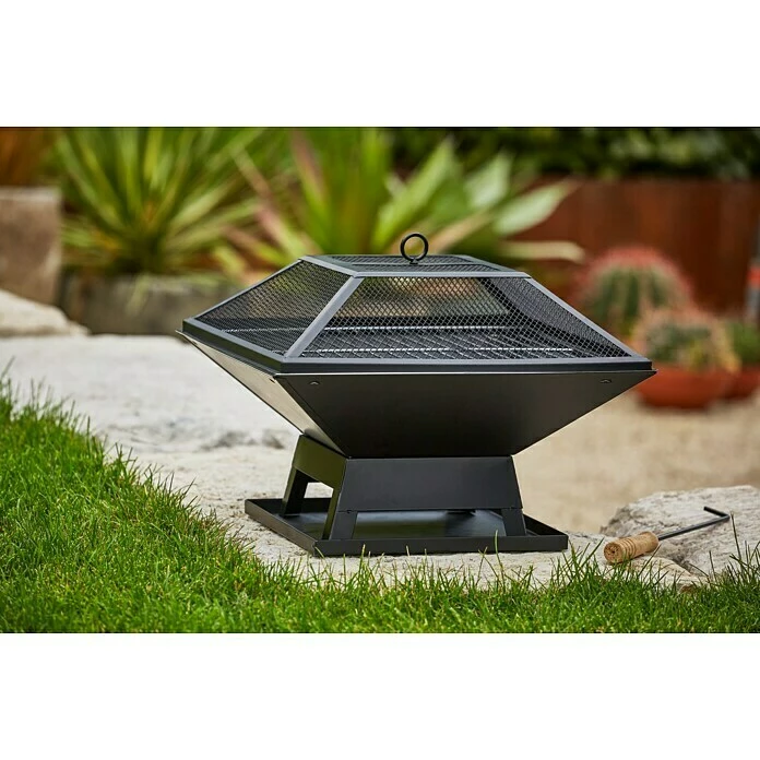 BAUHAUS Grillstar Holzkohlegrill Firebowl Schwarz, Hauptgrillfläche: 43 X 43 Cm, L X B X H: 45 X 45 X 34,5 Cm 4 BAUHAUS Grillstar Holzkohlegrill Firebowl Schwarz, Hauptgrillfläche: 43 X 43 Cm, L X B X H: 45 X 45 X 34,5 Cm – Bild 2