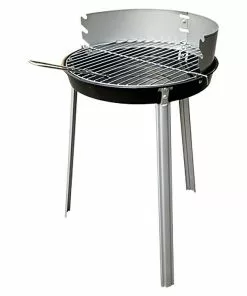 BAUHAUS Grillstar Rundgrill Denver Schwarz/Silber, Hauptgrillfläche: Ø 34 Cm