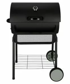 BAUHAUS Grillstar Holzkohlegrill Grilltonne L X B X H: 71 X 109 X 87 Cm, Schwarz, Hauptgrillfläche: 64 X 43 Cm