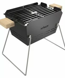 BAUHAUS Knister Holzkohlegrill Schwarz, Hauptgrillfläche: 28 X 20 Cm